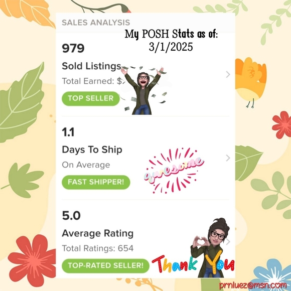 Thank you for stopping by/browsing my Closet! 😉 - Picture 3 of 11